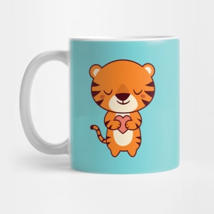 Kawaii Cute Tiger With A Heart Mug